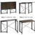 Bureau d'ordinateur pliable, 90 x 46 cm, en noyer