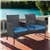 Ensemble de causeuse de patio, mobilier de jardin extérieur en rotin 2