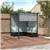 Ensemble de patio en osier avec pergola rétractable - Gris