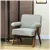 Fauteuil de salon moderne en cachemire avec assise large - Gris