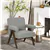 Fauteuil de salon moderne en cachemire avec assise large - Gris
