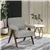 Fauteuil de salon moderne en cachemire avec assise large - Gris