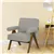 Fauteuil de salon moderne en cachemire avec assise large - Gris