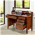 Bureau d'ordinateur en bois - Brun rustique