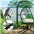 Chaise pivotante double en osier avec support
