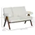 Canapé Beige 2 Places – Rembourrage Moelleux et Pieds en Bois Durables