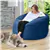 Fauteuil poire 1,5 m, canapé-lit convertible 2 en 1 (bleu)