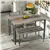 Ensemble de table à manger 4 pièces avec bureau rustique - Gris