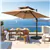 Parasol de patio carré en porte-à-faux de 10 pieds avec deux toits, ro
