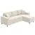 Canapé sectionnel en L en velours côtelé - Blanc crème