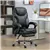 6 Point Vibration Massage Office Chair, PU Leather with Footrest, Blac