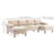 U Shape Couch with Double Chaise Lounge, Modern 4 Seater Sofa, Beige