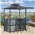 Gazebo extérieur en acier avec chaise pliante