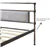 Cadre de lit king size en métal avec tête de lit en tissu bouclé(gris)