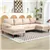 U Shape Couch with Double Chaise Lounge, Modern 4 Seater Sofa, Beige