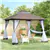 Serre/Canopée jardin 10' × 10' à toit double, cadre métal