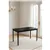 Table de salle à manger moderne en faux marbre noir 55,5 po x 27,5 po
