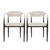 Set of 2 Modern Dining Chairs with Iron Frame and Gold Accent, Beige