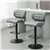 Lot de 2 tabourets de bar pivotants et réglables en similicuir gris