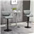 Lot de 2 tabourets de bar pivotants et réglables en similicuir gris