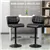 Lot de 2 tabourets de bar pivotants et réglables en similicuir noir