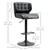Lot de 2 tabourets de bar pivotants et réglables en similicuir noir