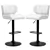 Lot de 2 tabourets de bar pivotants et réglables en similicuir blanc