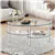 Table basse ovale en verre transparent