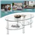 Table basse ovale en verre transparent