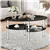 Table basse ovale en verre - Noire