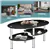 Table basse ovale en verre - Noire