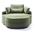 Fauteuil Barrel 51.2' Ottoman Rangement 4 Coussins Vert
