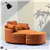 Fauteuil Barrel 51.2' Ottoman Rangement 4 Coussins Orange