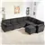 Modular Sectional Sofa with Spring Cushion, Corduroy, Charcoal Grey