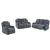 Ensemble de salon inclinable Crawford en chenille gris Inclus: Sofa, causeuse et fauteuil